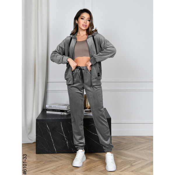 6101-33 Спортивний костюм жіночий на блискавці велюр норма (5 од: 44,46,48,50,52)