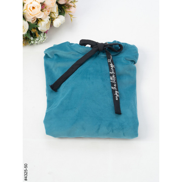 4325-50 Худі жіночий велюр напівбатал (розмір 52-54 | універсальний)