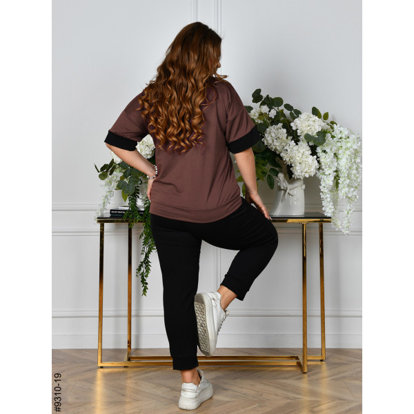 9310-19 Спортивний костюм жіночий двонитка напівбатал (4 од: 48,50,52,54)