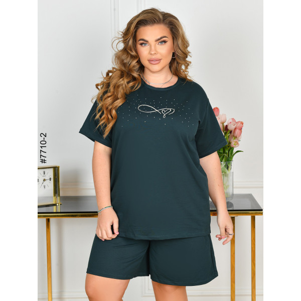 7710-2 Спортивний костюм жіночий турецька двонитка батал (3 од: 54,56,58)