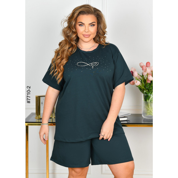 7710-2 Спортивний костюм жіночий турецька двонитка батал (3 од: 54,56,58)