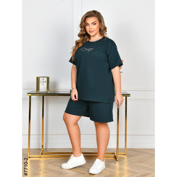 7710-2 Спортивний костюм жіночий турецька двонитка батал (3 од: 54,56,58)