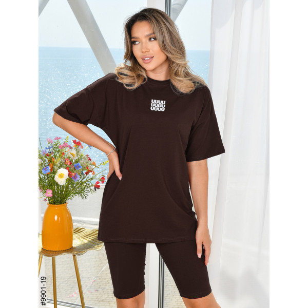 9901-19 Костюм жіночий футболка + велосипедки турецька бавовна норма (3 од:42,44,46)