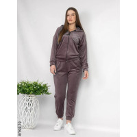 7920-10 Жіночий спортивний костюм велюр напівбатал (3 од.: 48,50,52)