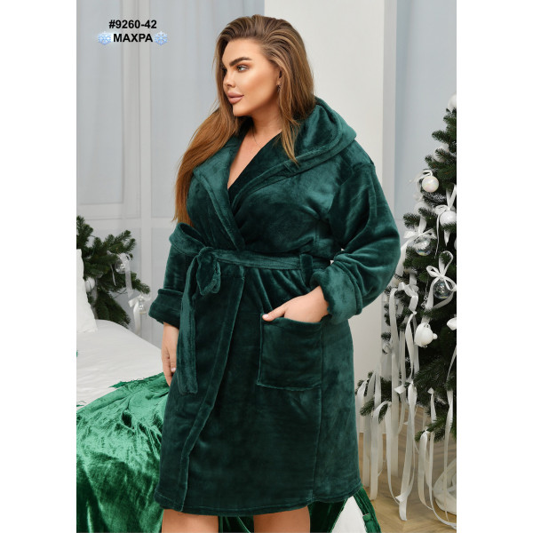 9260-42 Халат жіночий на запах махра напівбатал (3 од: 44-46,48-50,52-54)