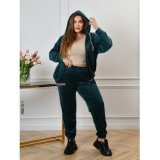 8513-1 Спортивний костюм жіночий на блискавці велюр батал (4 од: 56,58,60,62)