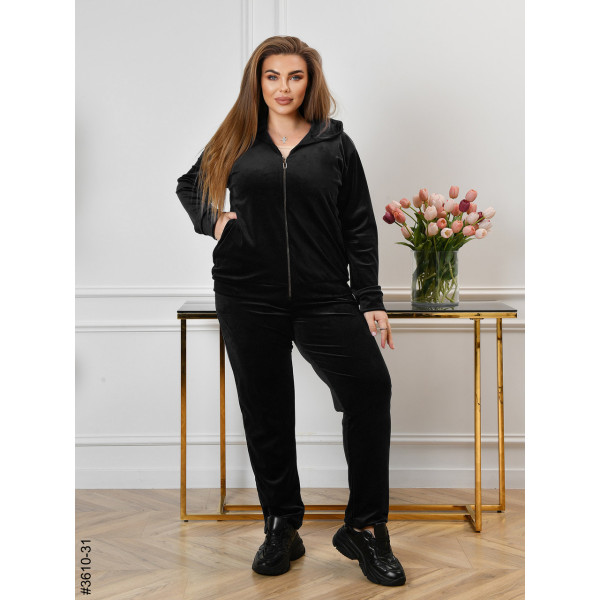 3610-31 Спортивний костюм жіночий на блискавці велюр батал (3 од: 54,56,58)