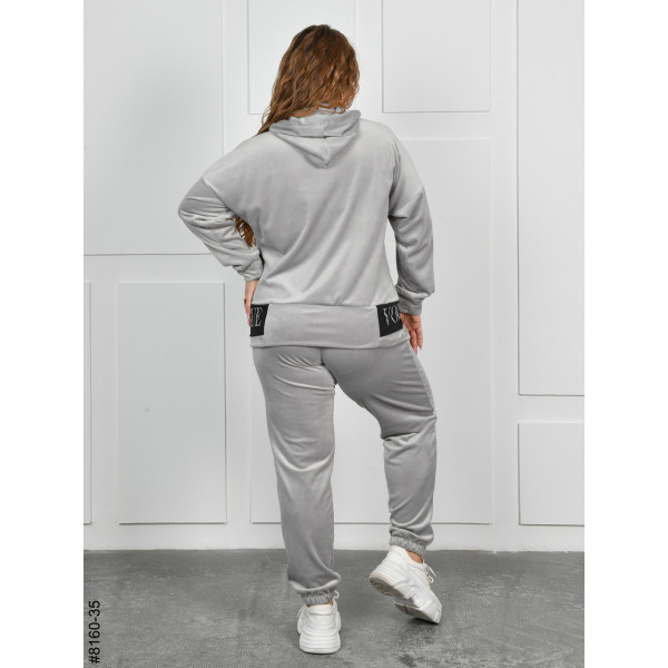 8160-35 Спортивний костюм жіночий на блискавці велюр супербатал (4 од: 54,56.58.60)