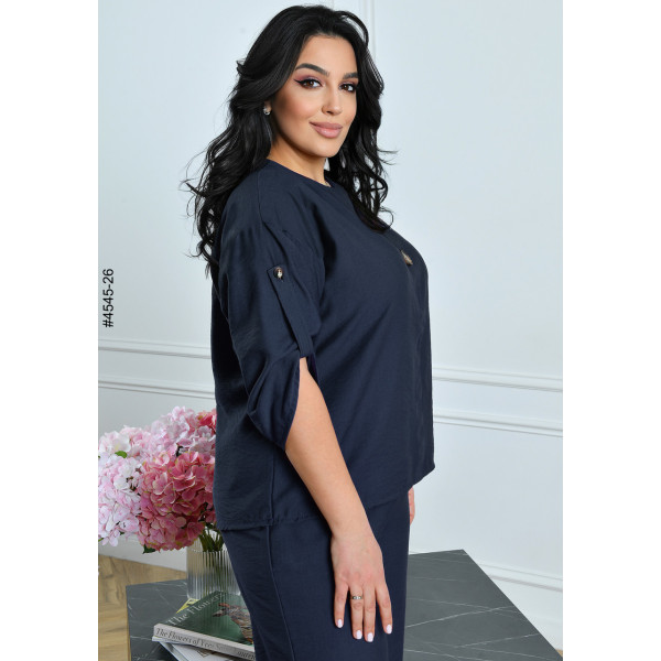 4545-26 Костюм жіночий льон жатка батал (4 од: 54,56,58,60)