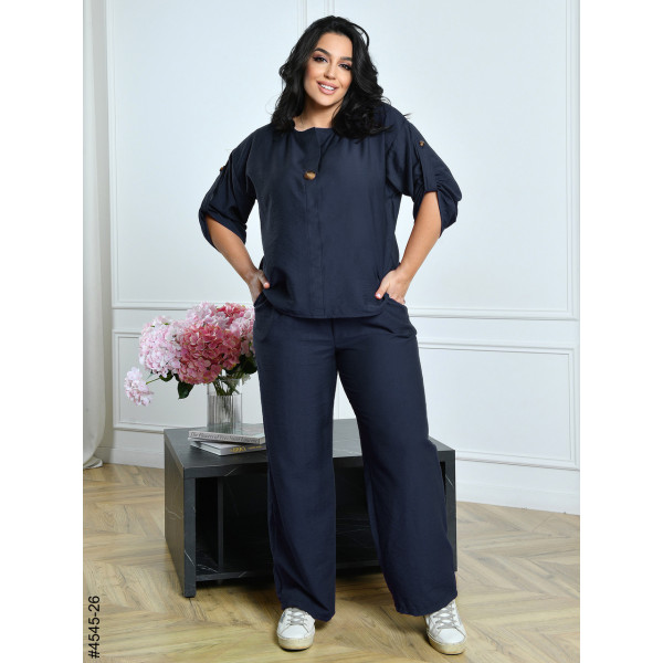 4545-26 Костюм жіночий льон жатка батал (4 од: 54,56,58,60)