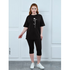 1661-31 Костюм жіночий футболка + бриджі кулір напівбатал (3 од:48,50,52)