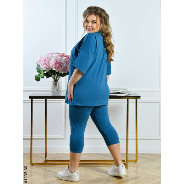 1233-30 Костюм жіночий футболка + бриджі кулір батал (3 од: 54,56,58)