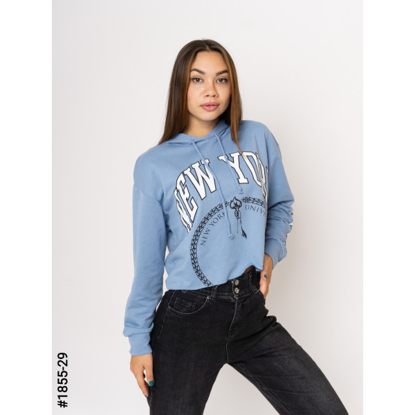 1855-29 Батник жіночий двунитка з принтом норма (3 од: S-M, M-L, L-XL)