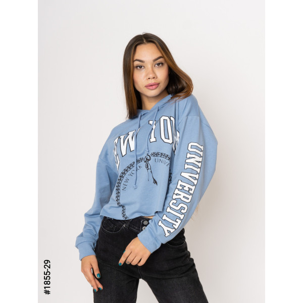 1855-29 Батник жіночий двунитка з принтом норма (3 од: S-M, M-L, L-XL)