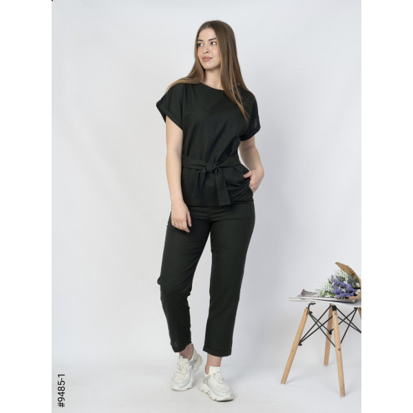 9485-1 Літній жіночий костюм льон батал (4 од: 50,52,54,56)