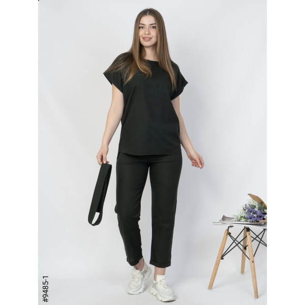 9485-1 Літній жіночий костюм льон батал (4 од: 50,52,54,56)