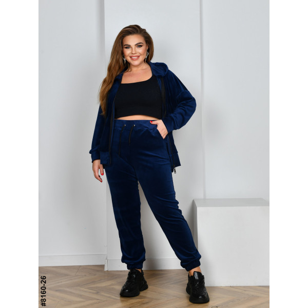 8160-26 Спортивний костюм жіночий на блискавці велюр супербатал (4 од: 54,56.58.60)