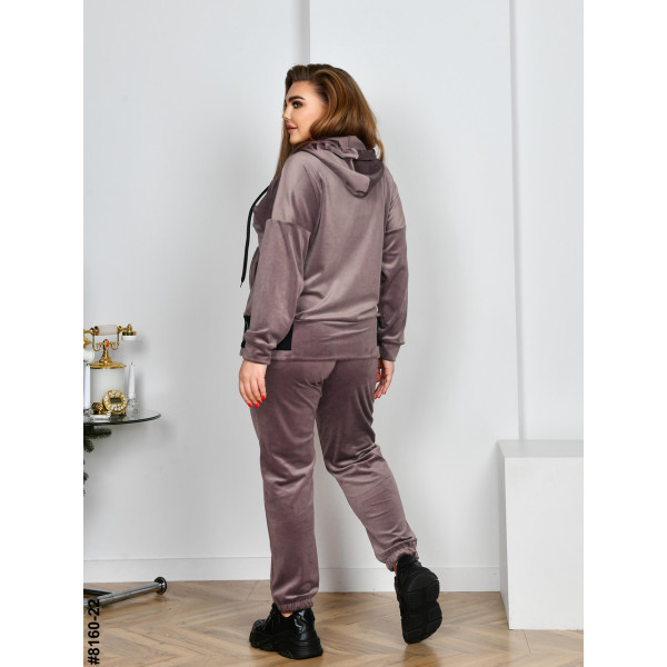 8160-22 Спортивний костюм жіночий на блискавці велюр супербатал (4 од: 54,56.58.60)