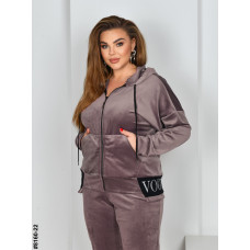8160-22 Спортивний костюм жіночий на блискавці велюр супербатал (4 од: 54,56.58.60)
