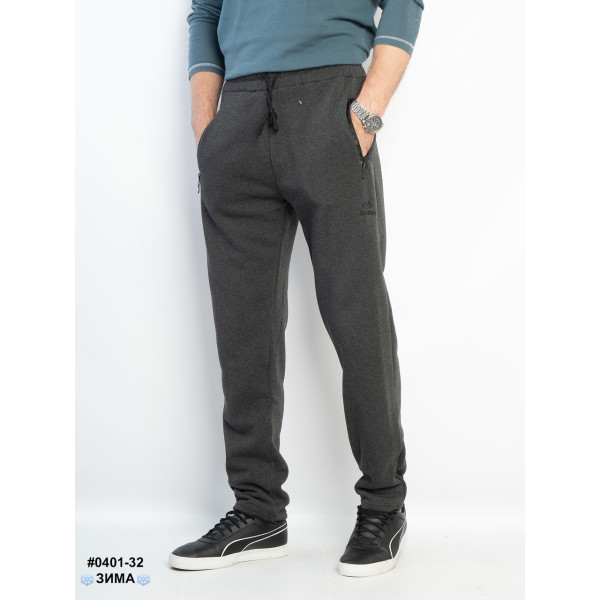 0401-32 Спортивные штаны мужские прямые на флисе котон норма (5 ед: L, XL, 2XL, 3XL, 4XL)