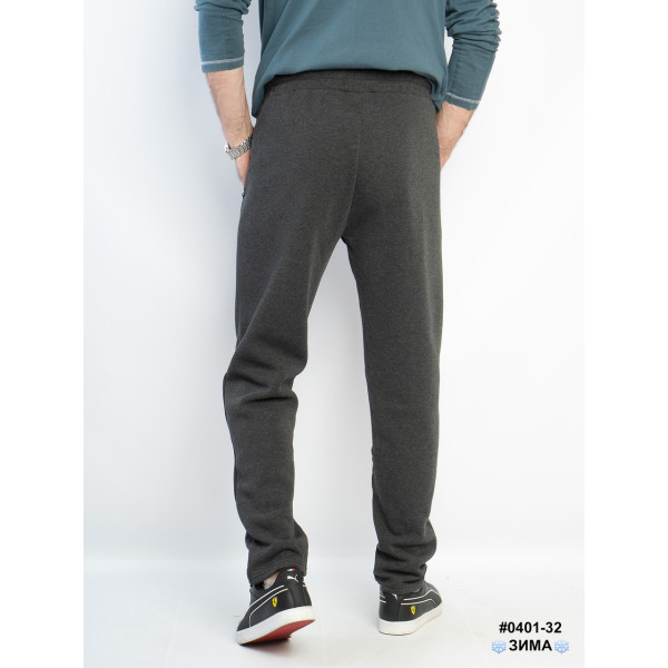 0401-32 Спортивные штаны мужские прямые на флисе котон норма (5 ед: L, XL, 2XL, 3XL, 4XL)