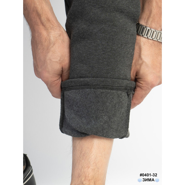 0401-32 Спортивные штаны мужские прямые на флисе котон норма (5 ед: L, XL, 2XL, 3XL, 4XL)