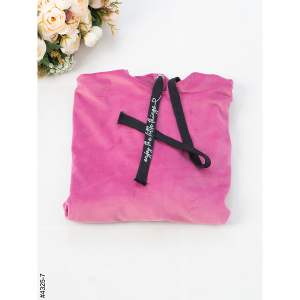 4325-7 Худі жіночий велюр напівбатал (розмір 52-54 | універсальний)