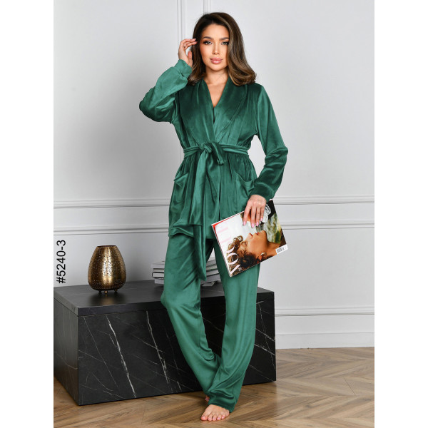 5240-3 Костюм домашній жіночий велюр (3 од: 42-44,46-48,50-52)