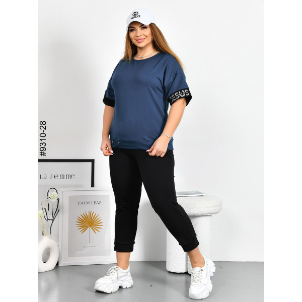 9310-28 Спортивний костюм жіночий двунитка напівбатал (4 од: 48,50,52,54)