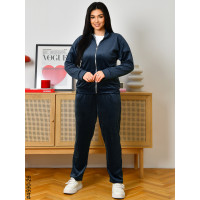 4590-26 Спортивний костюм жіночий велюр на блискавці напівбатал (3 од: 48,50,52)