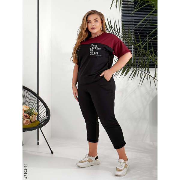 7102-14 Спортивний костюм жіночий двунитка батал (5 од: 52,54,56,58,60)