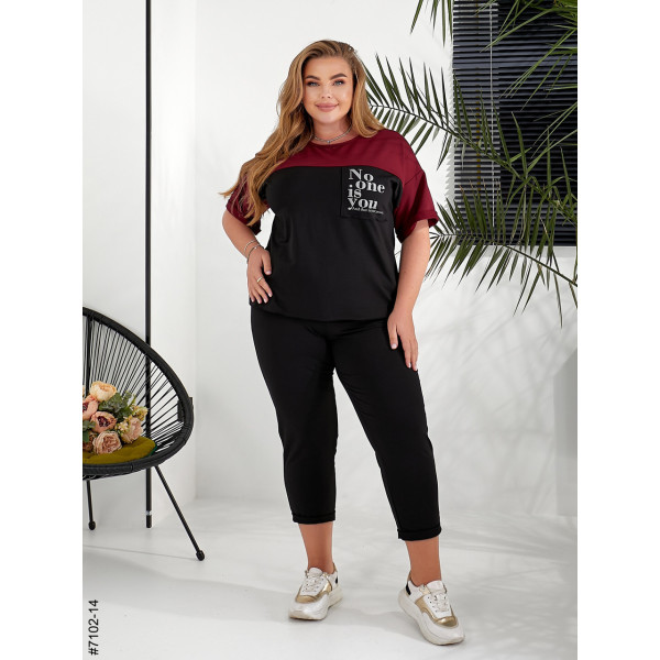 7102-14 Спортивний костюм жіночий двунитка батал (5 од: 52,54,56,58,60)