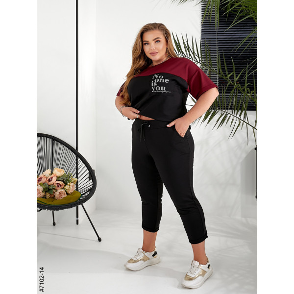 7102-14 Спортивний костюм жіночий двунитка батал (5 од: 52,54,56,58,60)