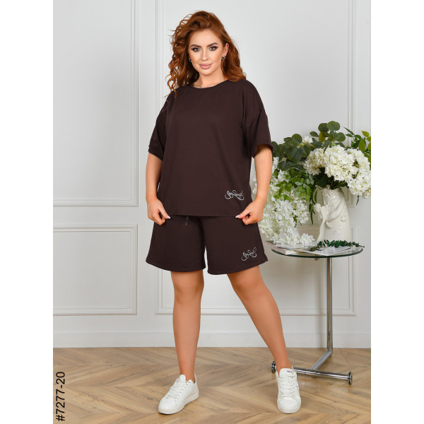 7277-20 Спортивний костюм жіночий двонитка напівбатал (4 од: 48,50,52,54)