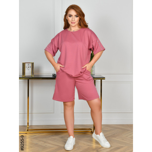 9255-9 Спортивний костюм жіночий двонитка напівбатал (4 од: 48,50,52,54)