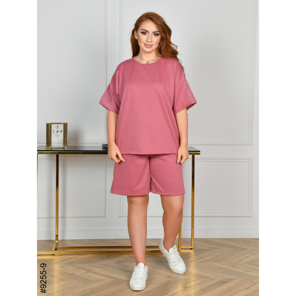 9255-9 Спортивний костюм жіночий двонитка напівбатал (4 од: 48,50,52,54)