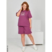 8240-10 Спортивний костюм жіночий турецька двонитка напівбатал (3 од: 48,50,52)