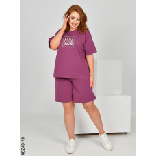 8240-10 Спортивний костюм жіночий турецька двонитка напівбатал (3 од: 48,50,52)