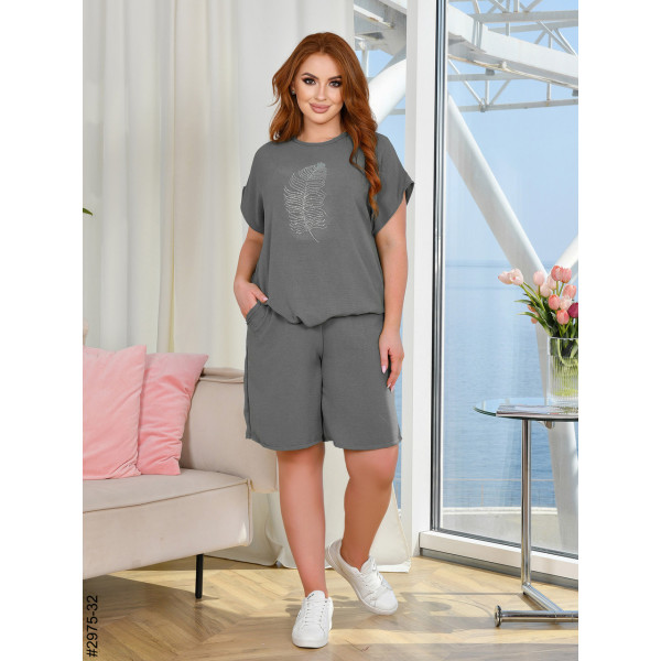 2975-32 Спортивний костюм жіночий креп батал (4 од: 50,52,54,56)