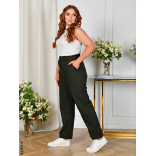 2263-6 Спортивні штани жіночі прямі льон батал (4 од: 52,54,56,58)