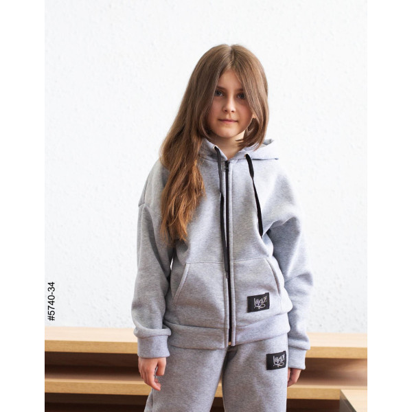 5740-34 Спортивний костюм на блискавці тринитка на флісі підліток (4 од: 36,38,40,42)