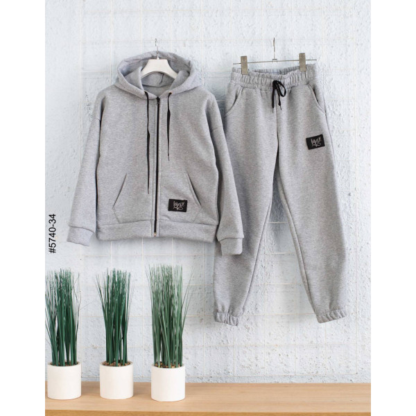 5740-34 Спортивний костюм на блискавці тринитка на флісі підліток (4 од: 36,38,40,42)