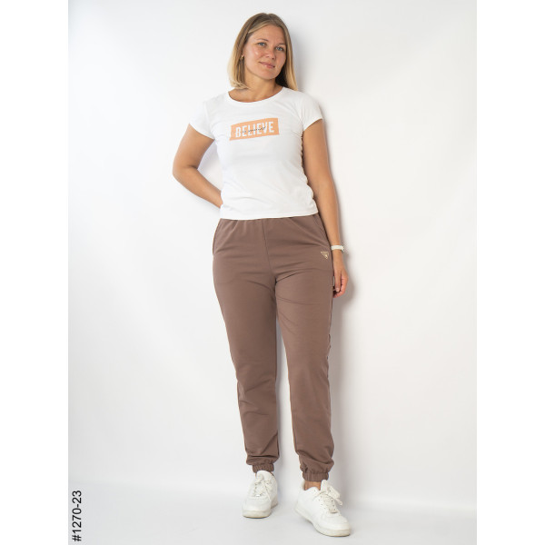 1270-23 Спортивні штани жіночі турецька двунитка напівбатал (4 од: 50,52,54,56)