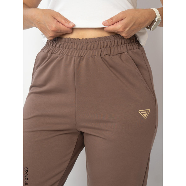 1270-23 Спортивні штани жіночі турецька двунитка напівбатал (4 од: 50,52,54,56)