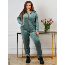 3620-30 Спортивний костюм жіночий на блискавці велюр батал (3 од: 54,56,58)