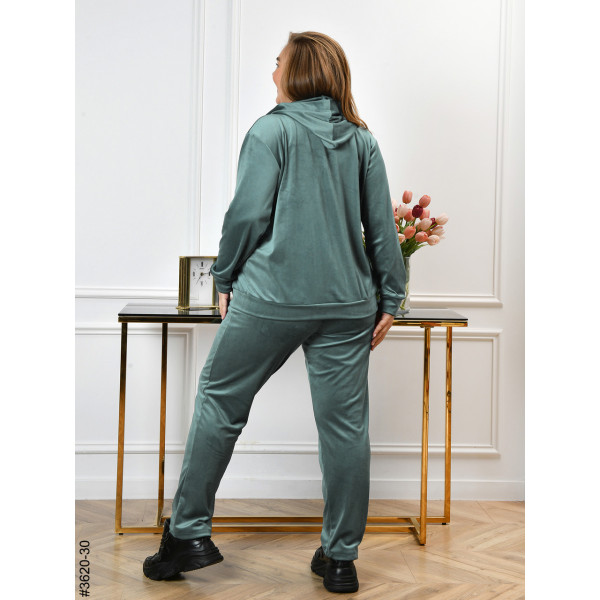 3620-30 Спортивний костюм жіночий на блискавці велюр батал (3 од: 54,56,58)