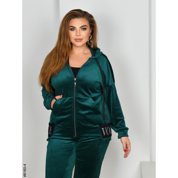 8160-4 Спортивний костюм жіночий на блискавці велюр супербатал (4 од: 54,56.58.60)