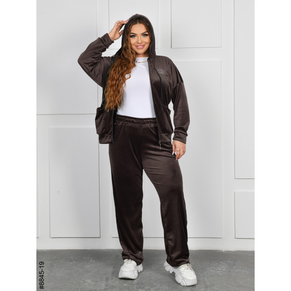 8845-19 Спортивний костюм жіночий на блискавці велюр батал (4 од: 54,56,58,60)