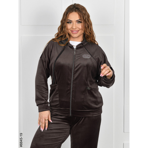8845-19 Спортивний костюм жіночий на блискавці велюр батал (4 од: 54,56,58,60)