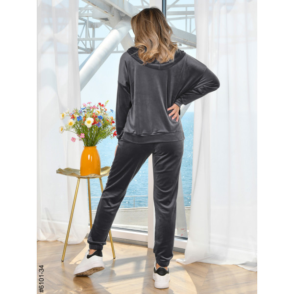 6101-34 Спортивний костюм жіночий на блискавці велюр норма (5 од: 44,46,48,50,52)